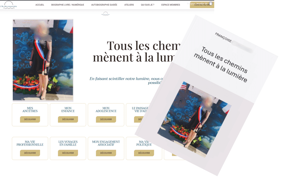 Visuel d’une biographie numérique et de sa déclinaison en livre